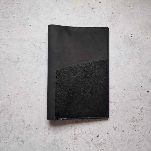 Obsidian black & Textured black - A5slim leather notebook