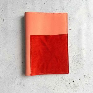 Rose nubuck & Tangerine - A5 leather folio