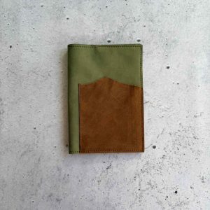 Light olive & Dark brown - A6 leather notebook