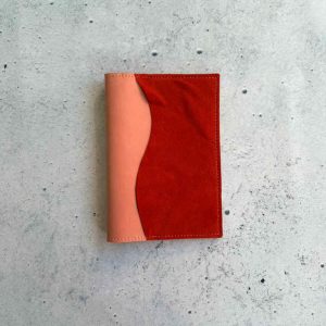 Rose nubuck & Tangerine - A6 leather notebook