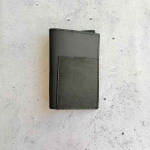Matte black & Buttery black - Pocket leather folio
