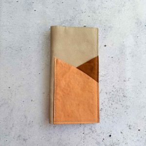 Stone nappa double pocket - Weeks leather folio