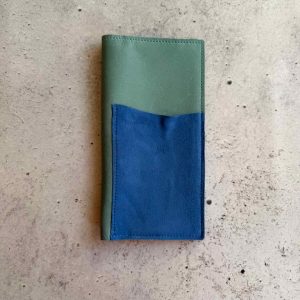 Iceberg blue nappa & Azure suede - Weeks leather folio