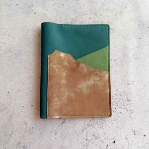 Sea glass nappa double pocket - B6 leather folio
