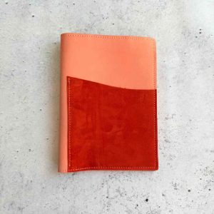 Rose nubuck & Tangerine - B6 leather folio