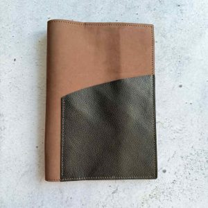 Espresso nubuck & pebbely brown - A5 leather folio