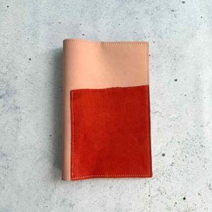 Rose nubuck & Tangerine suede - A5slim leather notebook