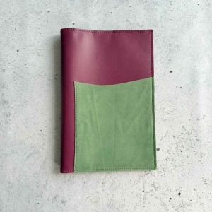 Plum purple & Eucalyptus - A5slim leather notebook