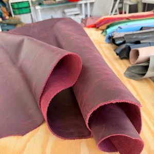 Cherry red pull-up leather planner cover