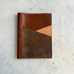 Rich brown double pocket - B6 leather folio
